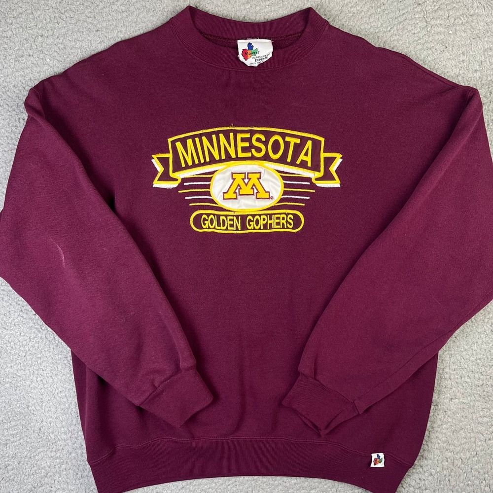 Minnesota Golden Gophers Vintage Crewneck Midwest Sweatshirt Maroon Sweater